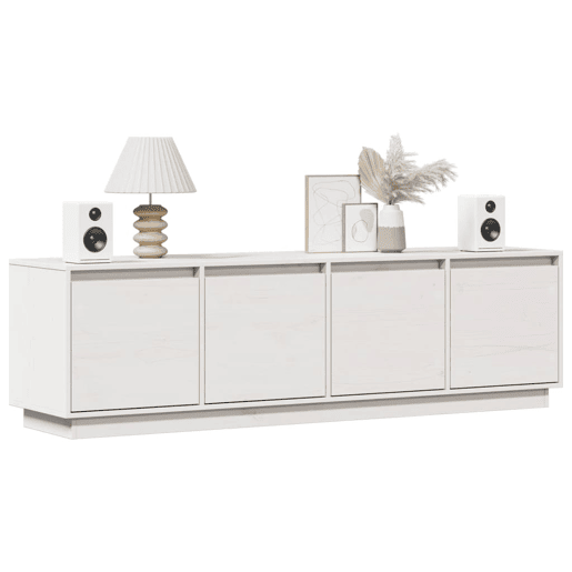 Móvel de TV - Modulo de TV - Armário de TV 156x37x45 cm madeira de pinho maciça branco
