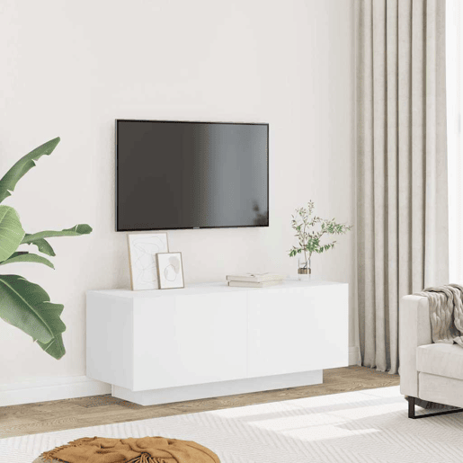 Móvel p TV, Armário de TV 100x35x40cm madeira processada branco