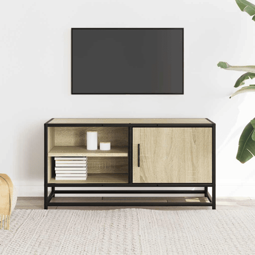Móvel p TV, Armário de TV 80x34,5x40 cm deriv. madeirametal carvalho sonoma