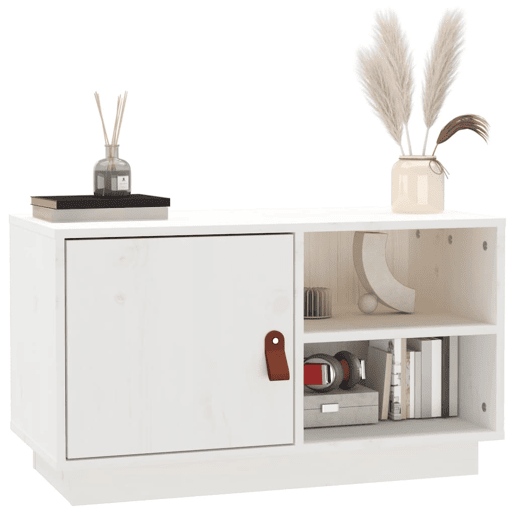 Móvel de TV - Modulo de TV - Armário de TV 70x34x40 cm madeira de pinho maciça branco