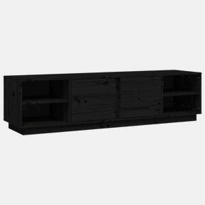 Móvel de TV - Modulo de TV - Armário de TV 156x40x40 cm madeira de pinho maciça preto