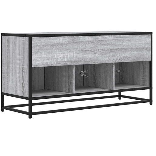 Móvel p TV, Armário de TV 100x35x50cm derivados madeirametal cinzento sonoma