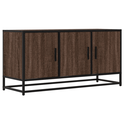 Móvel p TV, Armário de TV 100x35x50 cm deriv. madeirametal carvalho castanho