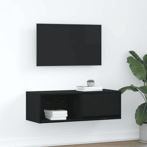 Móvel de TV - Modulo de TV - Armário de TV 80x31x25,5 cm derivados de madeira carvalho preto