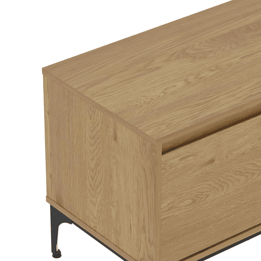Armário para TV Kistiandi 140x40x50 cm aspeto carvalho, escuro en.casa