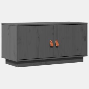 Móvel de TV - Modulo de TV - Armário de TV 80x34x40 cm madeira de pinho maciça cinzento