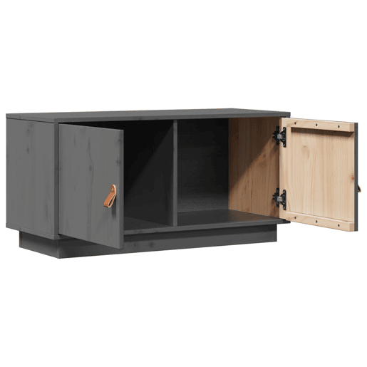 Móvel de TV - Modulo de TV - Armário de TV 80x34x40 cm madeira de pinho maciça cinzento