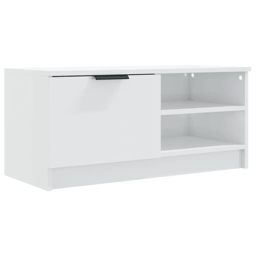 Móvel para TV - Móvel de TV - Armário de TV 80x35x36,5 cm madeira processada branco brilhante