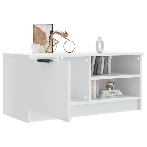 Móvel para TV - Móvel de TV - Armário de TV 80x35x36,5 cm madeira processada branco brilhante