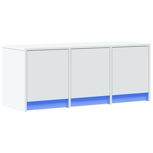 Móvel de TV - Modulo de TV - Armário de TV com luzes LED derivados de madeira branco
