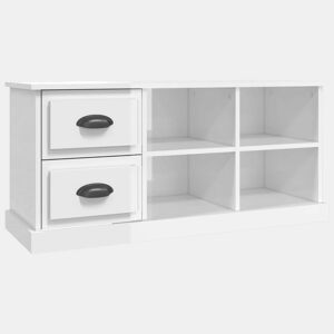 Móvel p TV, Armário de TV 102x35,5x47,5 cm derivados madeira branco brilhante