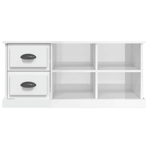Móvel p TV, Armário de TV 102x35,5x47,5 cm derivados madeira branco brilhante