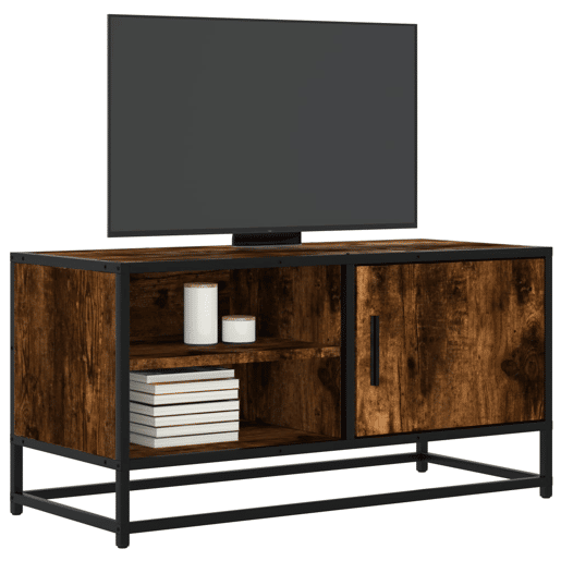 Móvel p TV, Armário de TV 80x34,5x40 cm deriv. madeirametal carvalho fumado