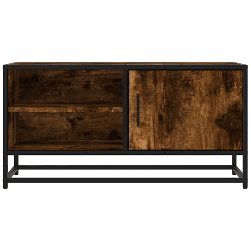 Móvel p TV, Armário de TV 80x34,5x40 cm deriv. madeirametal carvalho fumado