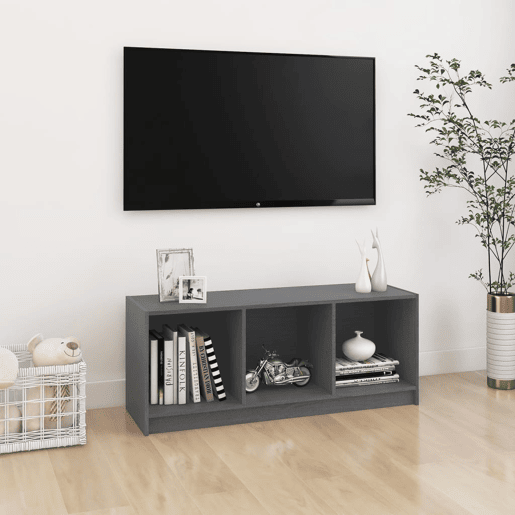 Móvel de TV - Modulo de TV - Armário de TV 104x33x41 cm madeira de pinho maciça cinzento