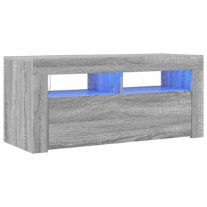 Móvel de TV - Modulo de TV - Armário de TV com luzes LED 90x35x40 cm cinzento sonoma