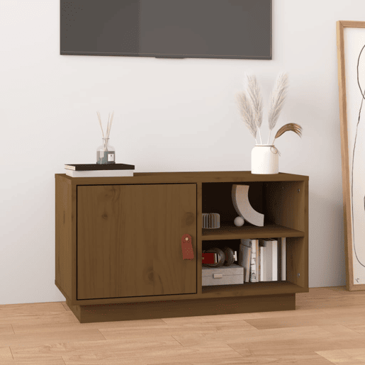 Móvel de TV - Modulo de TV - Armário de TV 70x34x40 cm madeira de pinho maciça castanho mel