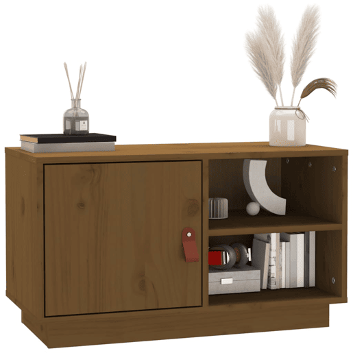 Móvel de TV - Modulo de TV - Armário de TV 70x34x40 cm madeira de pinho maciça castanho mel