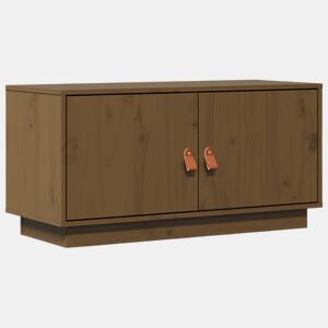 Móvel de TV - Modulo de TV - Armário de TV 80x34x40 cm madeira de pinho maciça castanho mel