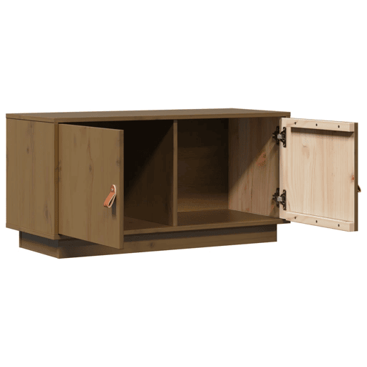 Móvel de TV - Modulo de TV - Armário de TV 80x34x40 cm madeira de pinho maciça castanho mel