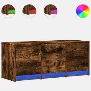 Móvel de TV - Modulo de TV - Armário de TV com luzes LED derivados de madeira carvalho fumado