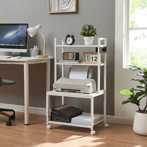 Mesa enrolável para impressora Svanaldsvipp 100x55x38 cm Branco en.casa