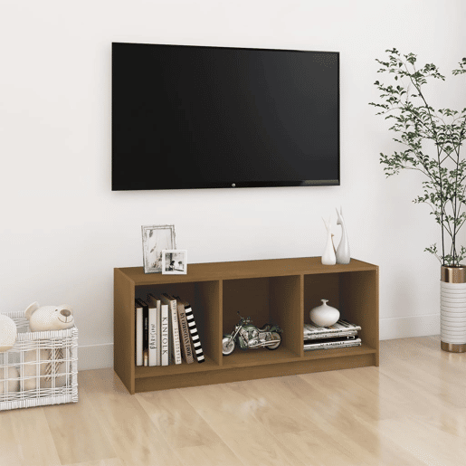 Móvel de TV - Modulo de TV - Armário de TV 104x33x41 cm pinho maciço castanho mel