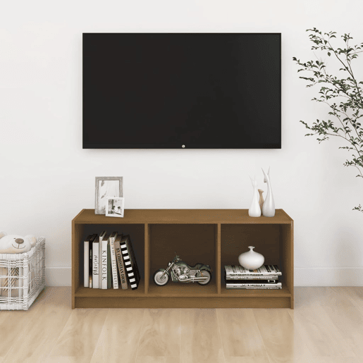 Móvel de TV - Modulo de TV - Armário de TV 104x33x41 cm pinho maciço castanho mel