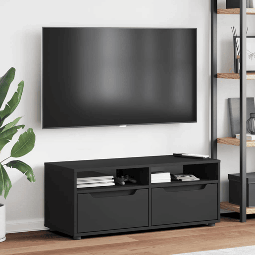 Móvel TV - Modulo de TV - Armário de TV VISNES derivados de madeira preto 100x40x38 cm
