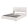 Cama estofada Lunner com estrado 140x200 cm Bege en.casa