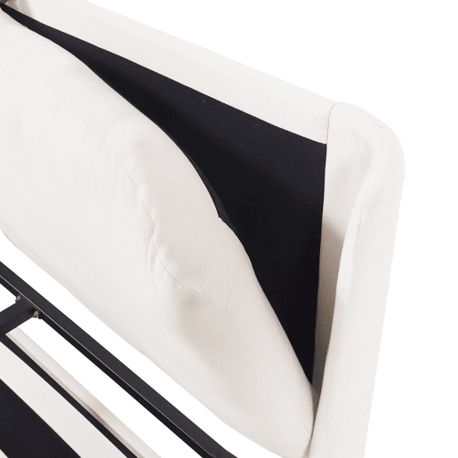 Cama estofada Lunner com colchão 140x200 cm Bege en.casa
