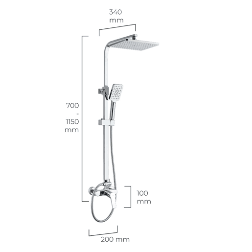 Coluna de duche EDM 01144 Altea ABS Cromado Coluna de duche EDM 01144 Altea ABS Cromado