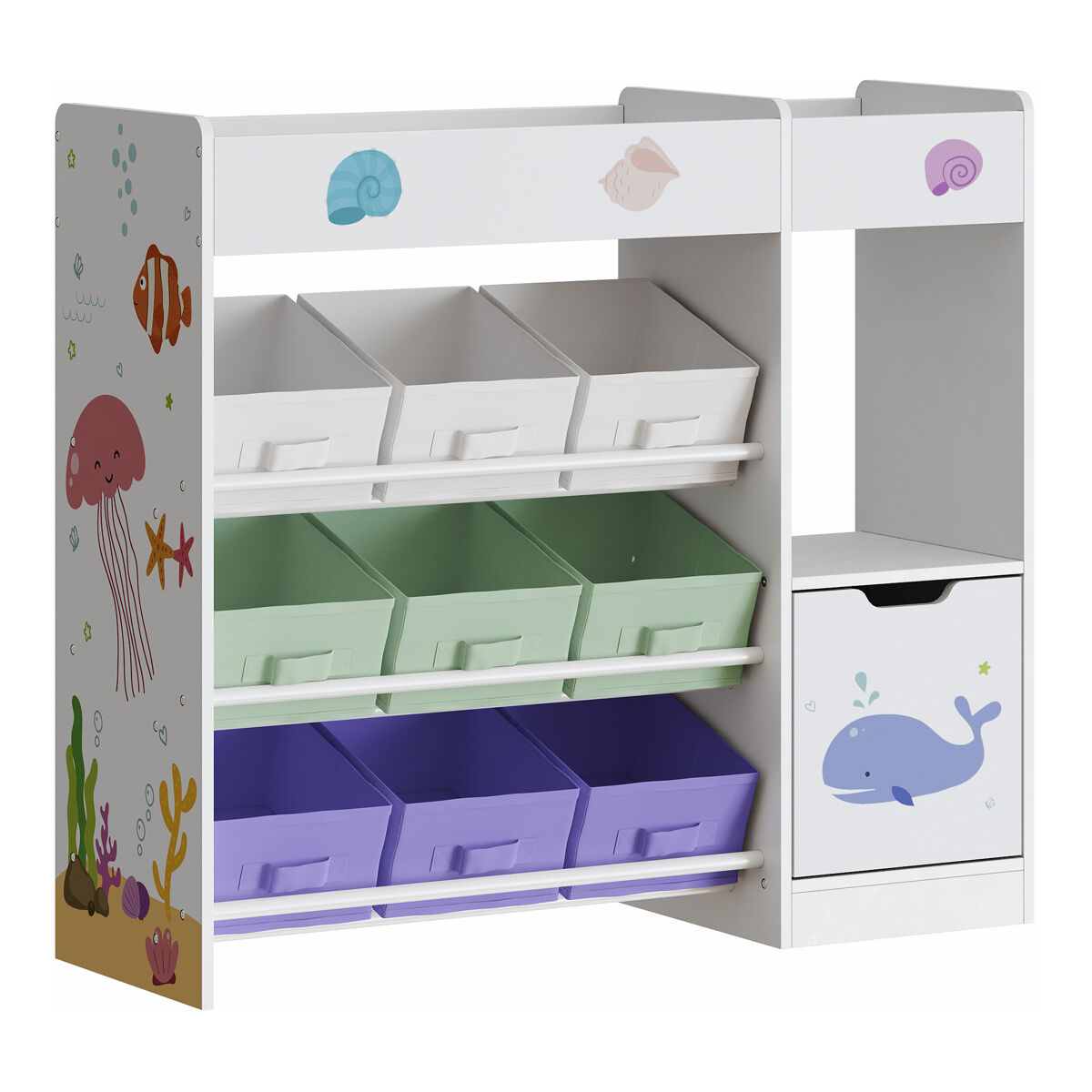 Estantería infantil søndreland 80x90x30 cm - aqua dream [en.casa]