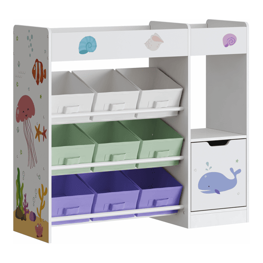 Estante para crianças Søndreland 80x90x30 cm com motivo Aqua Dream en.casa