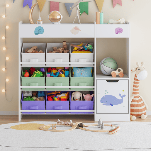 Estante para crianças Søndreland 80x90x30 cm com motivo Aqua Dream en.casa