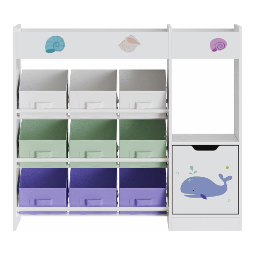 Estante para crianças Søndreland 80x90x30 cm com motivo Aqua Dream en.casa