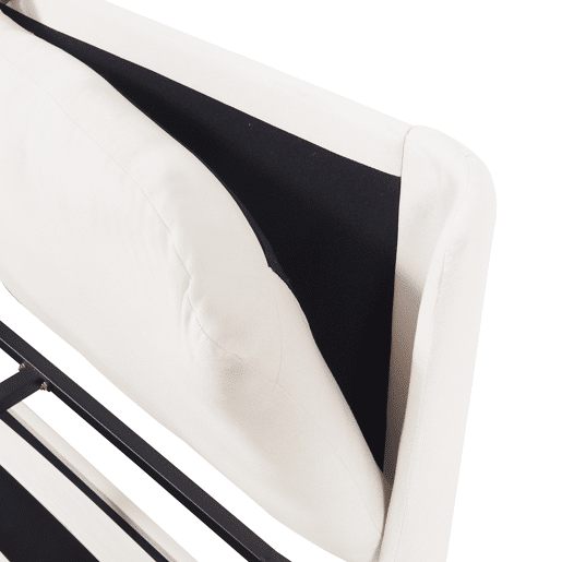 Cama estofada Lunner com colchão 160x200 cm Bege en.casa