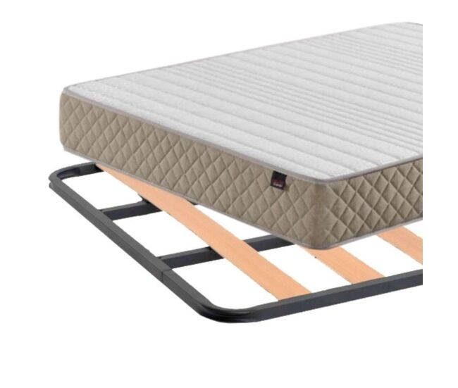 Pack de descanso low cost 2 completo con somier de balda fina y colchón basic 135x190cm
