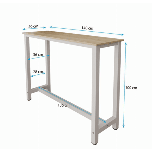 Mesa alta Cozinha Sala de jantar BrancoSonoma 140x100x40 Ani Muebles Bonitos