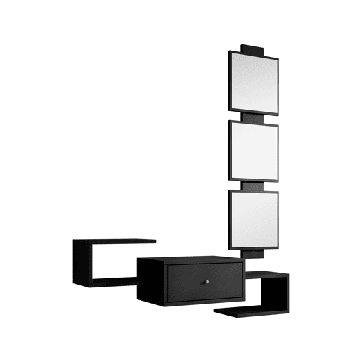 Móvel de entrada Hall de entrada Preto 99,5x22x145 1 gaveta Neo Muebles Bonitos