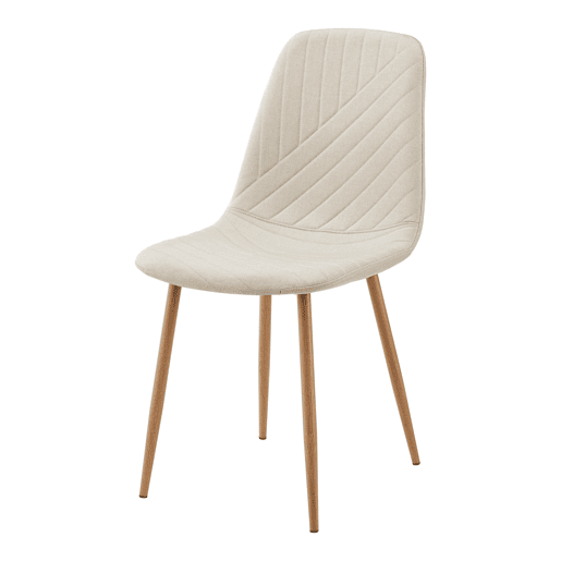 Conjunto de jantar Hemnes mesa com 4 cadeiras têxtil aço Bege en.casa