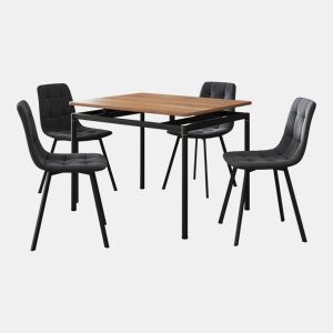Conjunto de jantar Hemnes mesa com 4 cadeiras Cinzento escuro en.casa