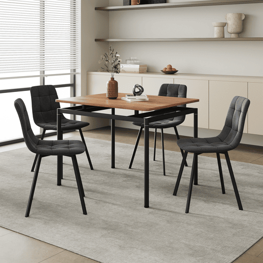 Conjunto de jantar Hemnes mesa com 4 cadeiras Cinzento escuro en.casa