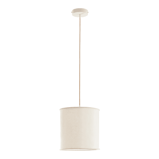 Candeeiro suspenso Buckley com abajur em tecido branco lux.pro Candeeiro suspenso Buckley com abajur em tecido branco lux.pro