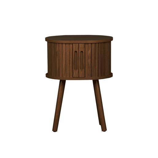 Mesa de cabeceira com 2 portas de correr, Legacy, Madeira de nogueira, 40x34x54.8 cm Mesa de cabeceira com 2 portas de correr, Legacy, Madeira de nogueira, 40x34x54.8 cm