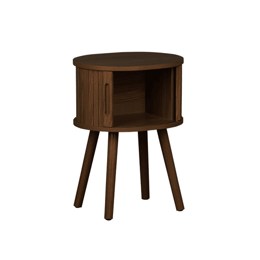 Mesa de cabeceira com 2 portas de correr, Legacy, Madeira de nogueira, 40x34x54.8 cm Mesa de cabeceira com 2 portas de correr, Legacy, Madeira de nogueira, 40x34x54.8 cm