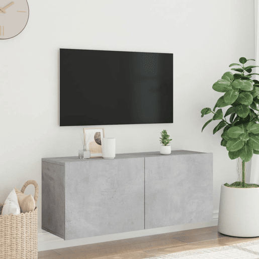 Móvel de parede para TV - Armário de TV 100x30x41 cm cinzento cimento