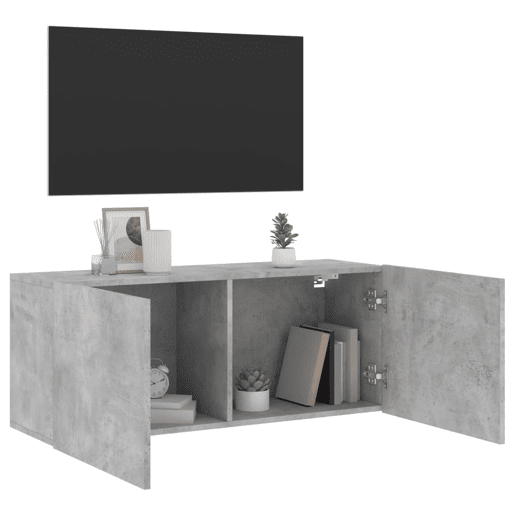 Móvel de parede para TV - Armário de TV 100x30x41 cm cinzento cimento