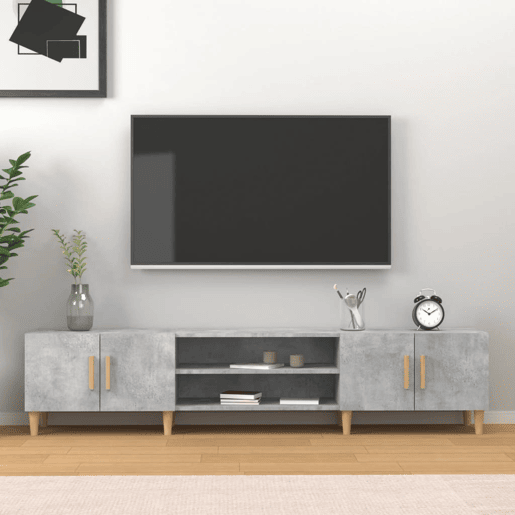 Móvel de TV - Modulo de TV - Armário de TV 180x31,5x40 cm derivados de madeira cinza cimento
