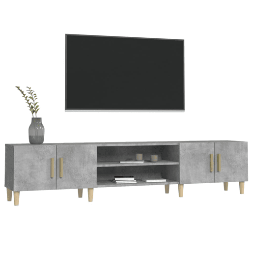 Móvel de TV - Modulo de TV - Armário de TV 180x31,5x40 cm derivados de madeira cinza cimento